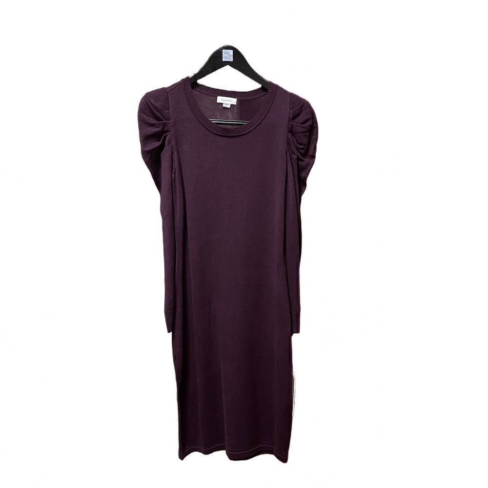 🌟70% OFF 🌟NEW🌟Calvin Klein Purple Long Sleeve Sweater Dress